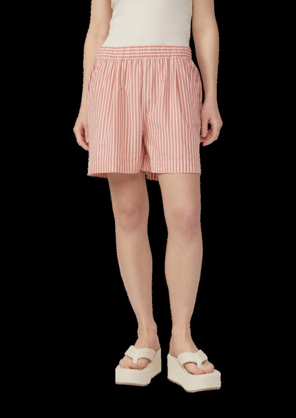Baumwoll-Streifenshorts mit Elastikbund