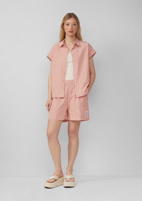 Baumwoll-Streifenshorts mit Elastikbund