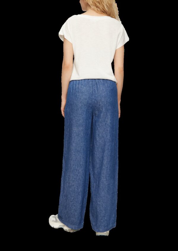 Wide-Leg-Hose aus Leinenmix in Denim-Optik