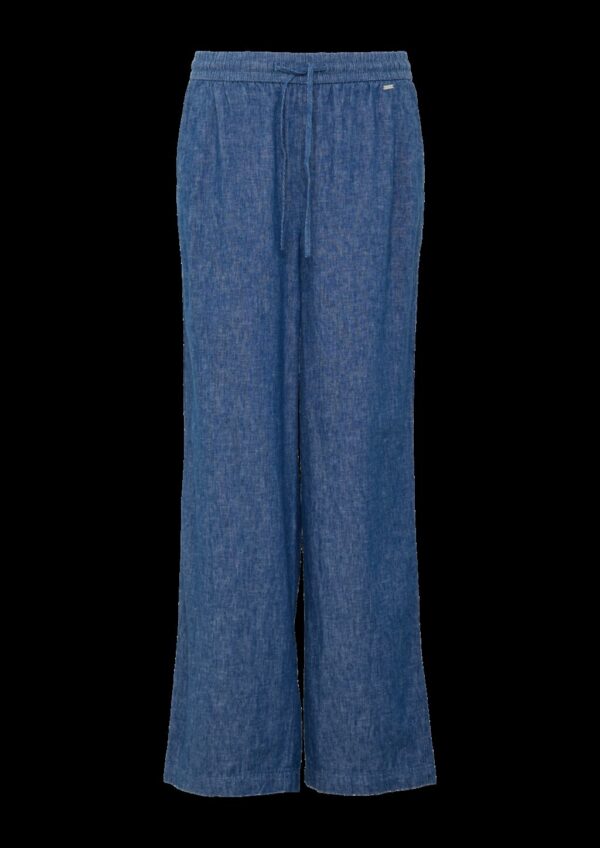Wide-Leg-Hose aus Leinenmix in Denim-Optik