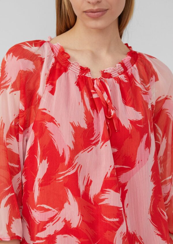 Bluse mit Raff-Details im Relaxed Fit