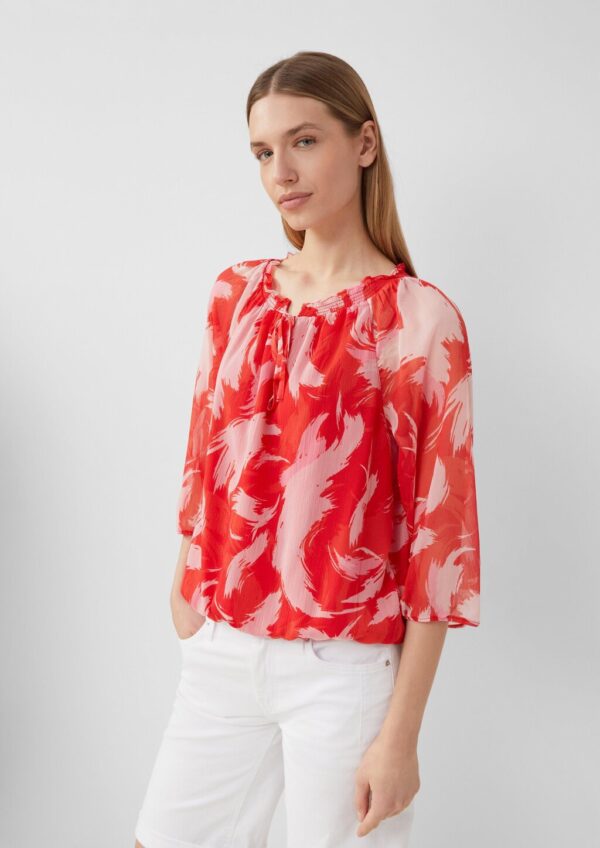 Bluse mit Raff-Details im Relaxed Fit