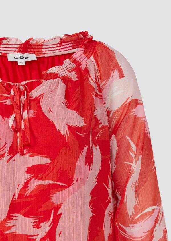 Bluse mit Raff-Details im Relaxed Fit