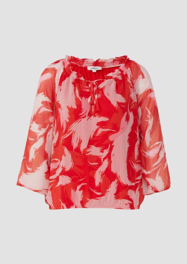 Bluse mit Raff-Details im Relaxed Fit