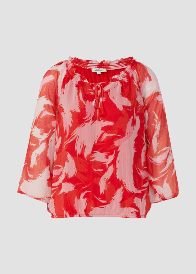 Bluse mit Raff-Details im Relaxed Fit