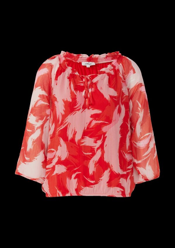 Bluse mit Raff-Details im Relaxed Fit