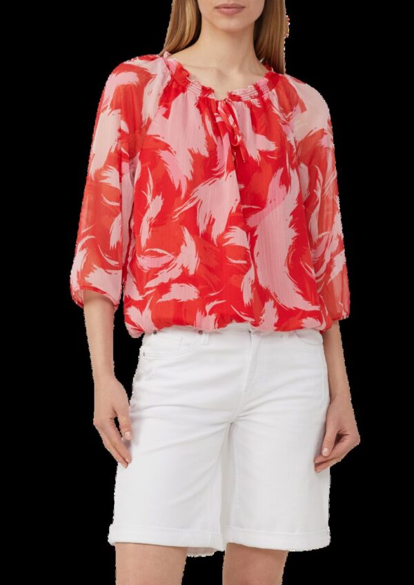 Bluse mit Raff-Details im Relaxed Fit