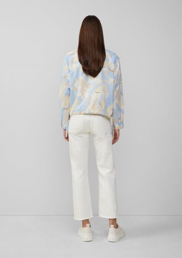 Gemusterte Hemdbluse mit Tunnelzug am Saum