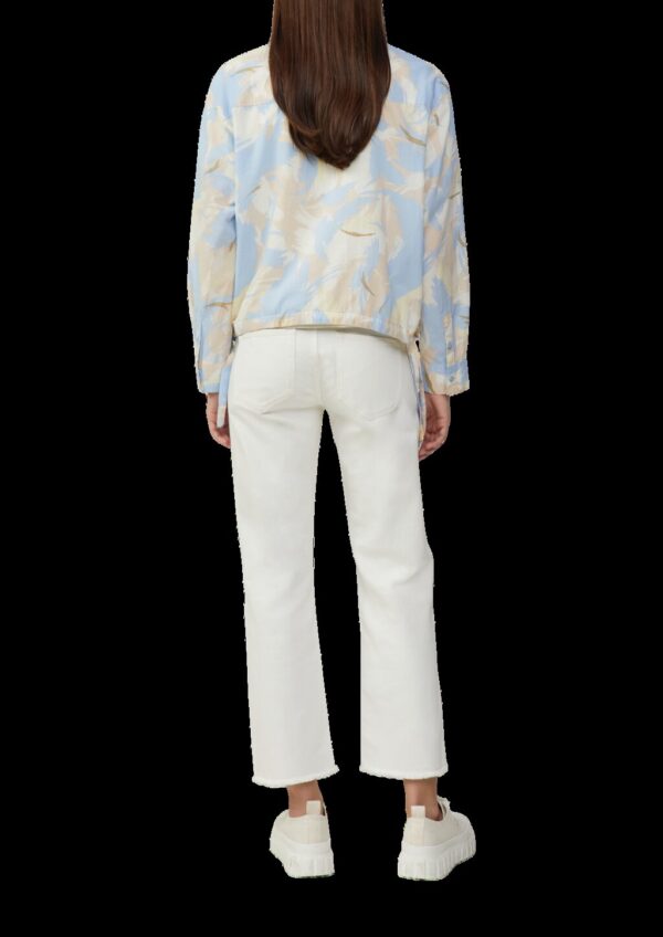 Gemusterte Hemdbluse mit Tunnelzug am Saum