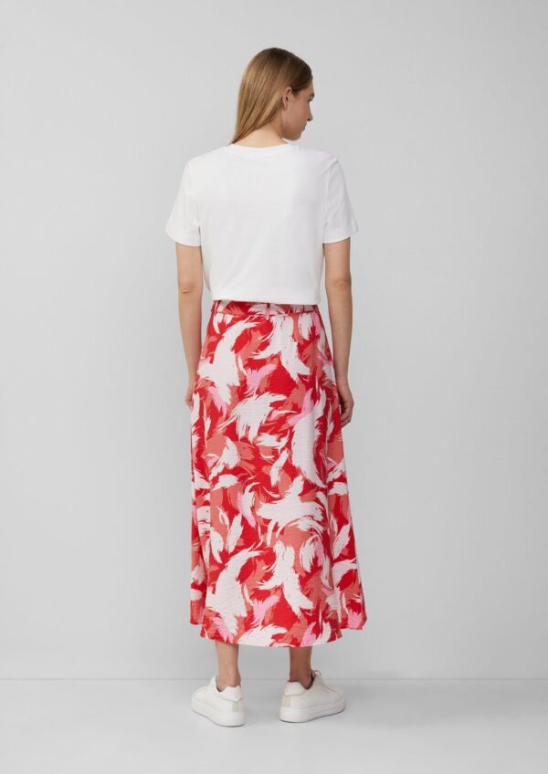 Strukturierter Wickelrock aus Viskosemix mit Bindegürtel