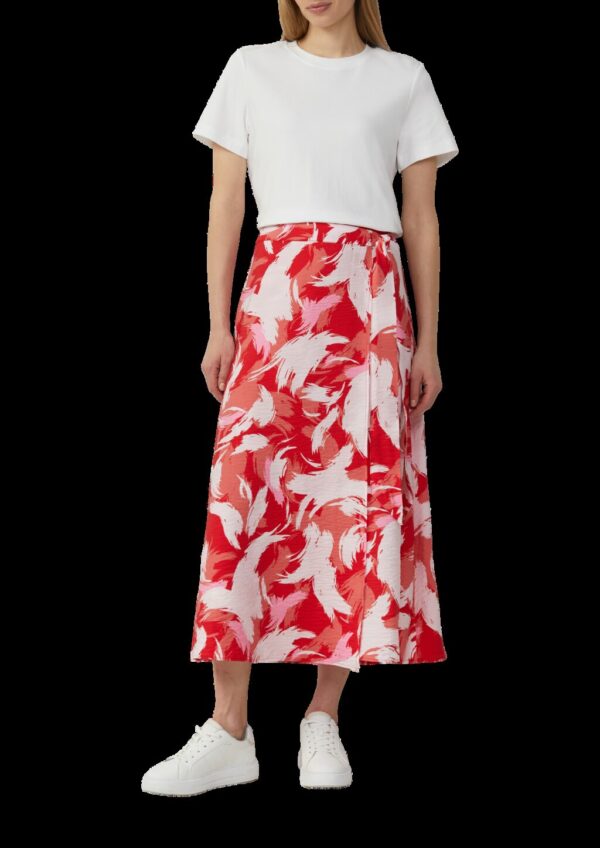 Strukturierter Wickelrock aus Viskosemix mit Bindegürtel