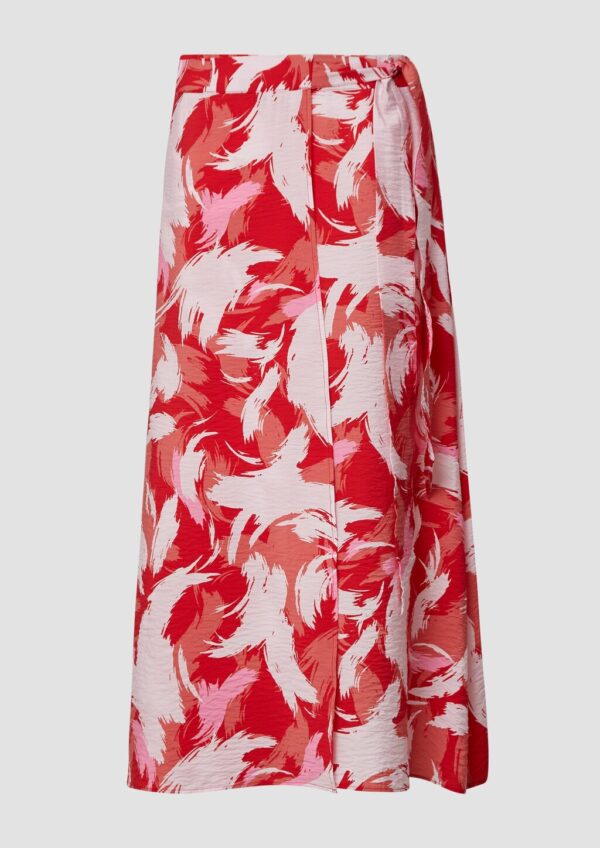 Strukturierter Wickelrock aus Viskosemix mit Bindegürtel