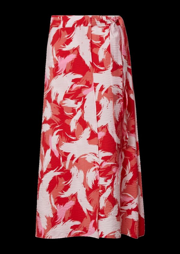 Strukturierter Wickelrock aus Viskosemix mit Bindegürtel