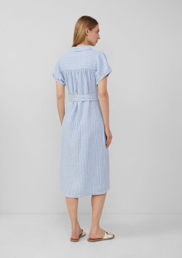 Gestreiftes Midikleid im Relaxed Fit aus Leinenmix