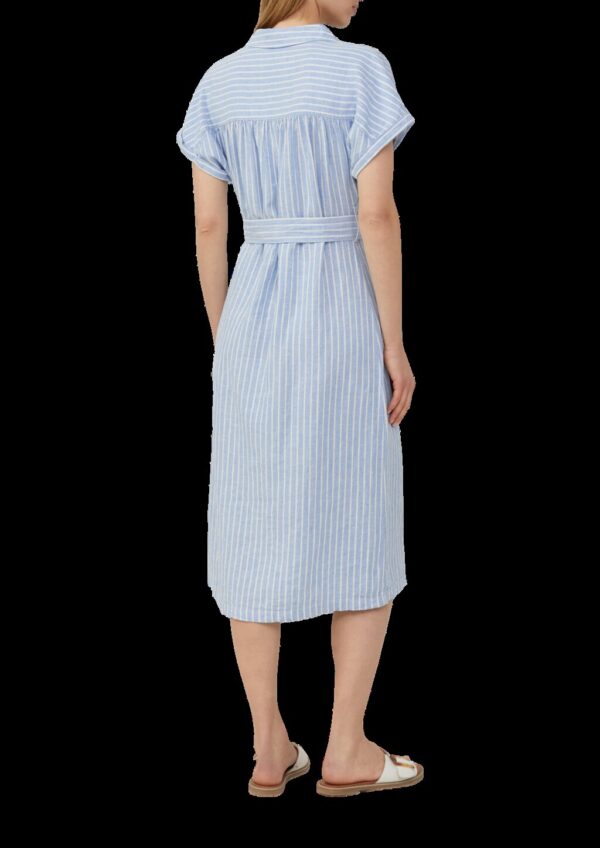 Gestreiftes Midikleid im Relaxed Fit aus Leinenmix