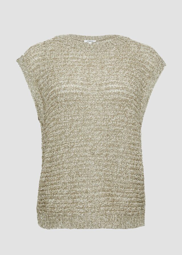 Relaxed-Fit-Pullunder aus Ajourstrick