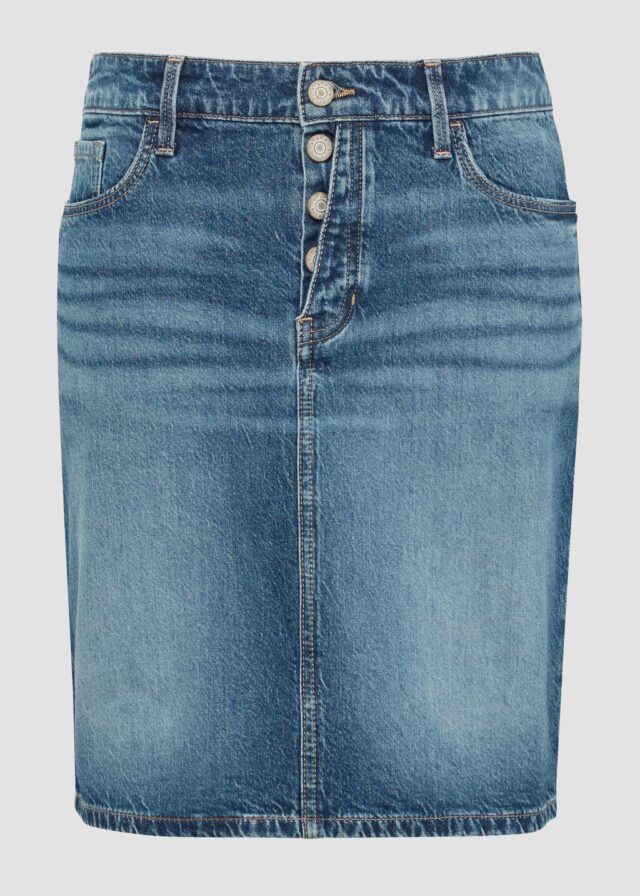 Kurzer Jeans-Rock mit Knopfdetail | 360° Denim