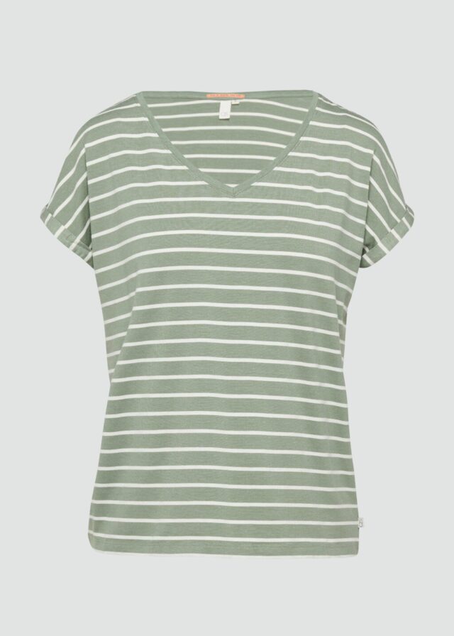 T-Shirt aus Modalmix mit Ringelmuster