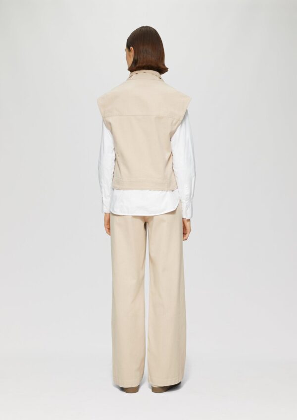 Twill-Weste im Relaxed Fit mit Stehkragen