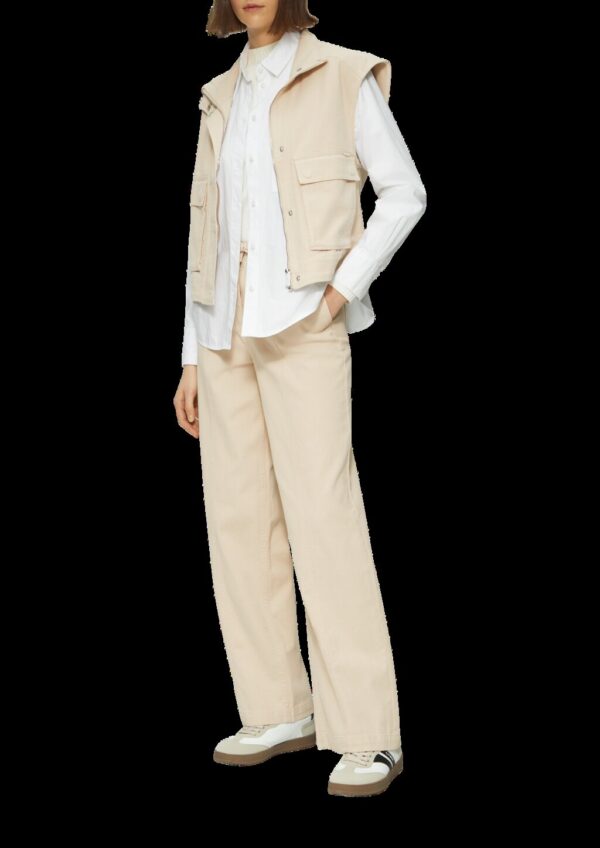 Twill-Weste im Relaxed Fit mit Stehkragen