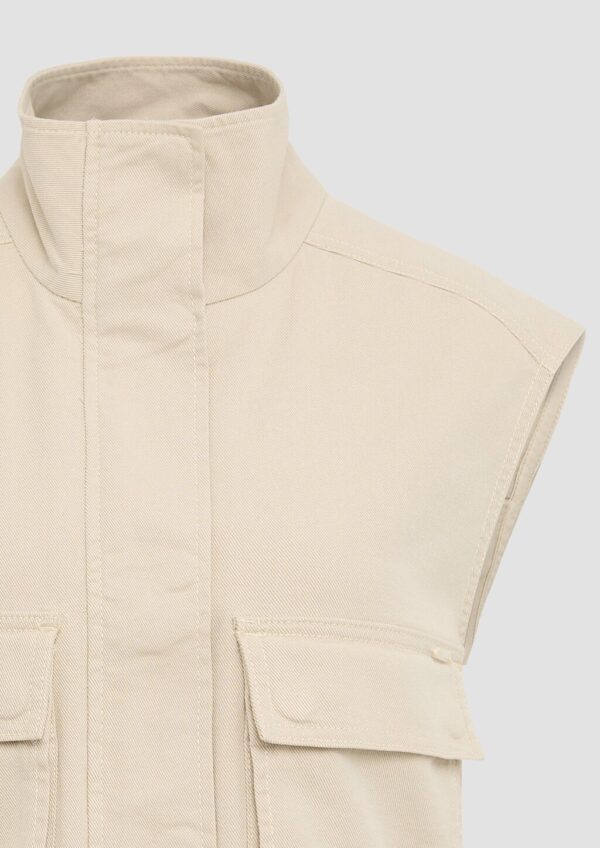 Twill-Weste im Relaxed Fit mit Stehkragen