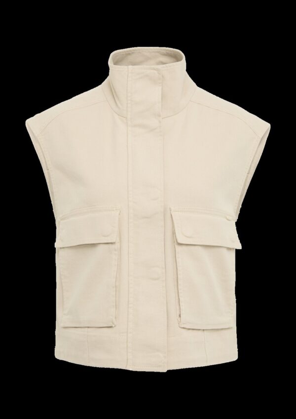 Twill-Weste im Relaxed Fit mit Stehkragen