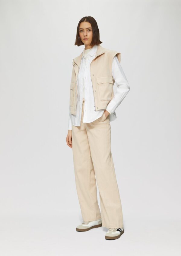 Twill-Weste im Relaxed Fit mit Stehkragen