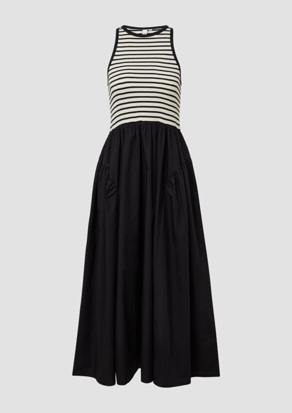 Tanktop-Kleid im Materialmix