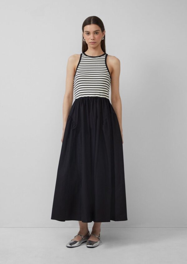 Tanktop-Kleid im Materialmix