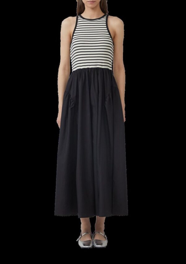 Tanktop-Kleid im Materialmix