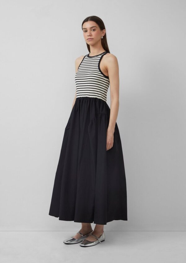 Tanktop-Kleid im Materialmix