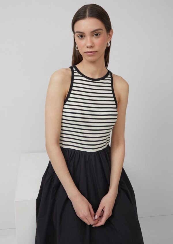 Tanktop-Kleid im Materialmix