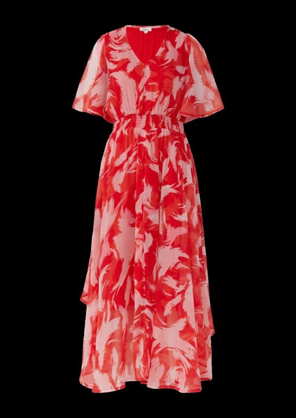 Maxikleid aus Chiffon mit gesmokter Taille