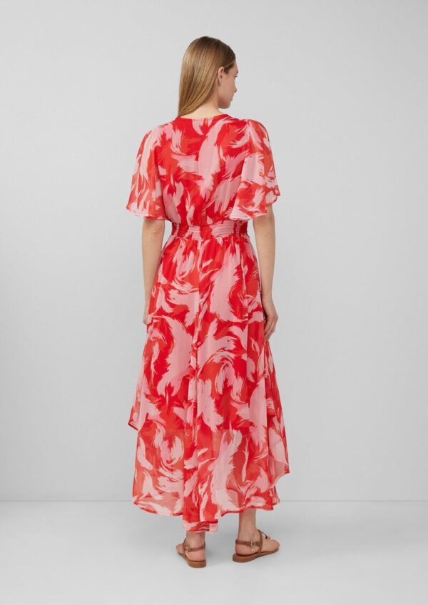 Maxikleid aus Chiffon mit gesmokter Taille