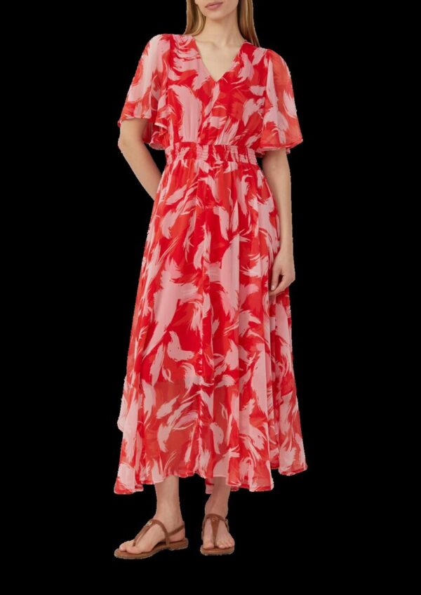 Maxikleid aus Chiffon mit gesmokter Taille