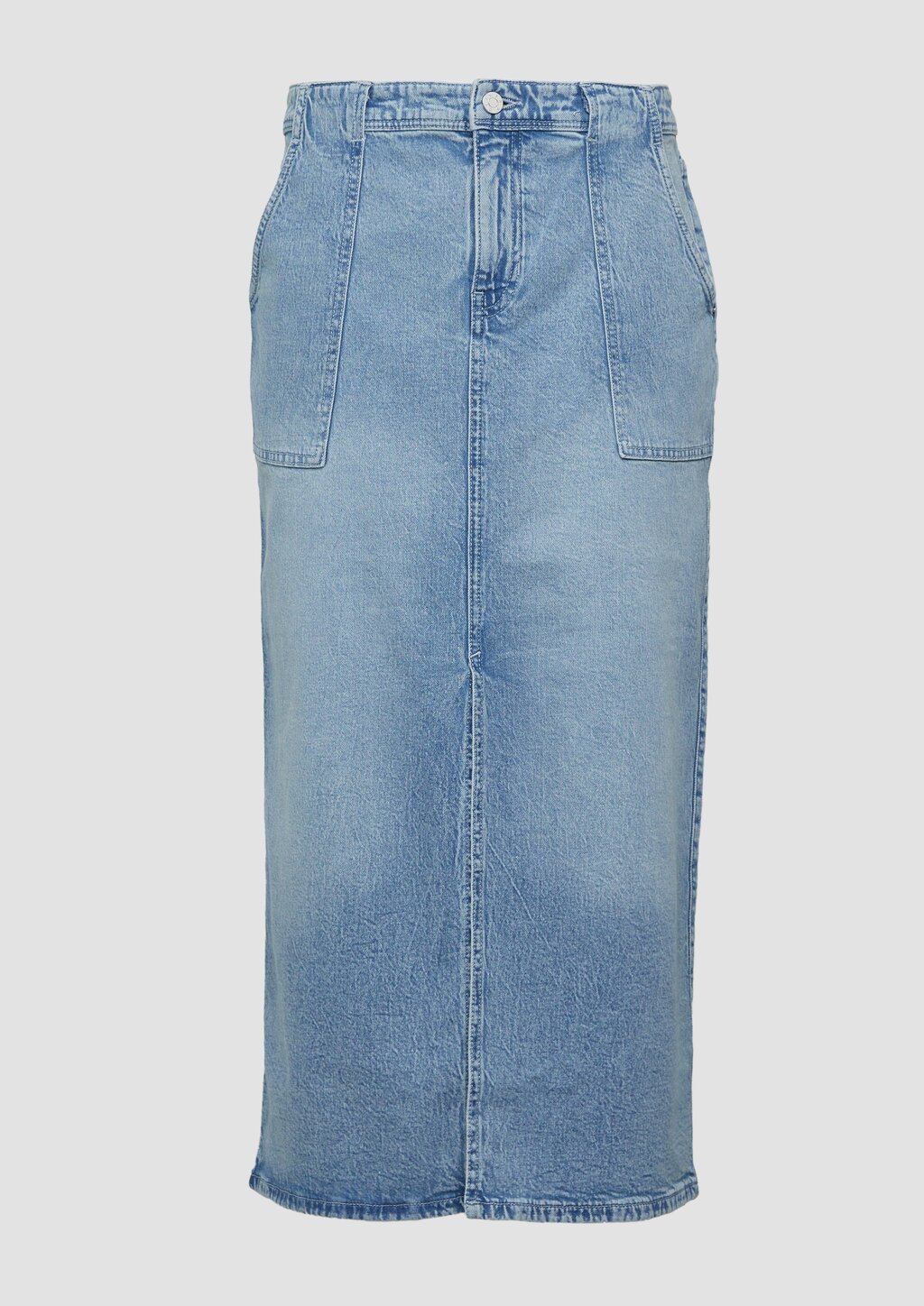 Denim-Midirock mit Schlitz