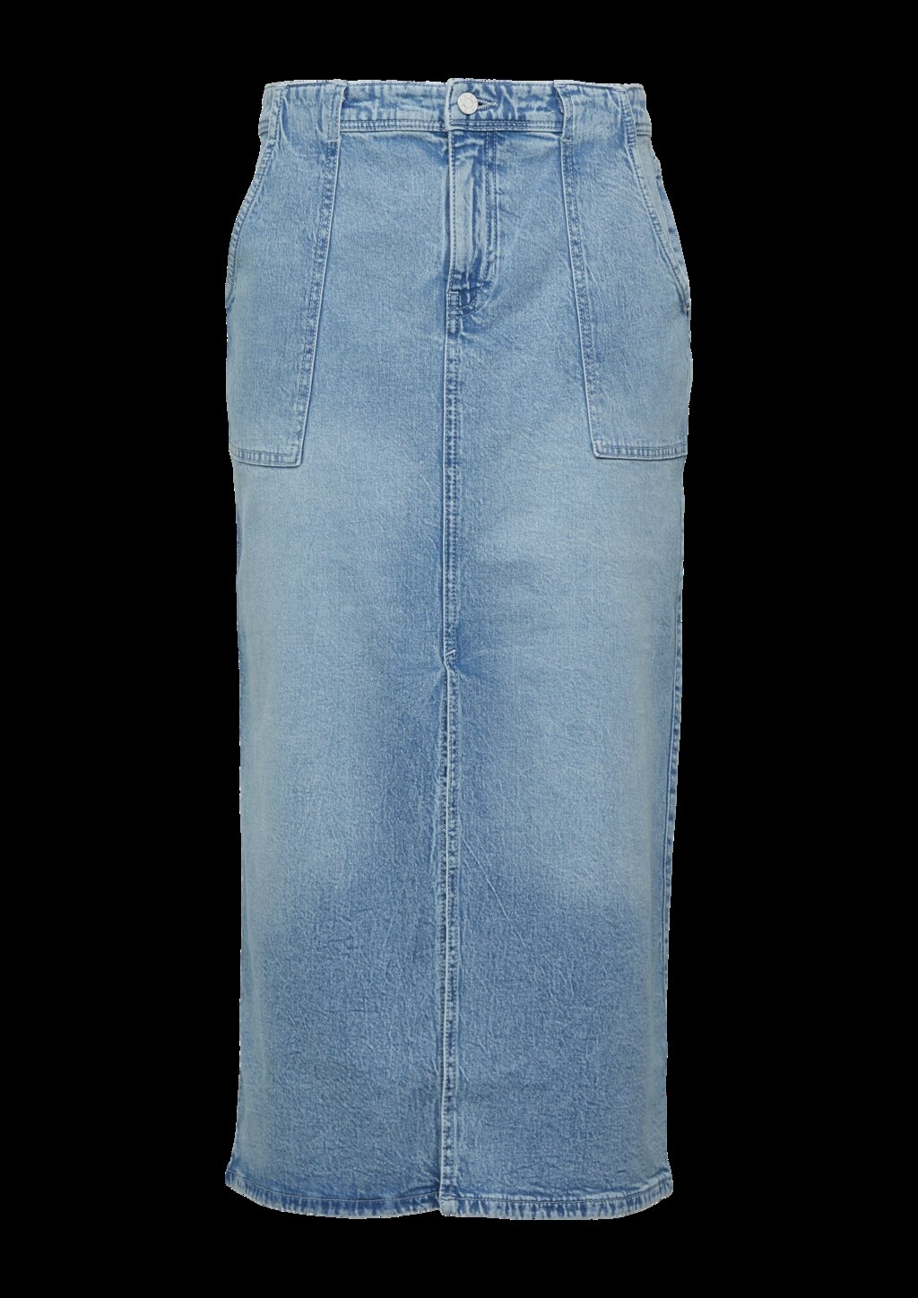 Denim-Midirock mit Schlitz