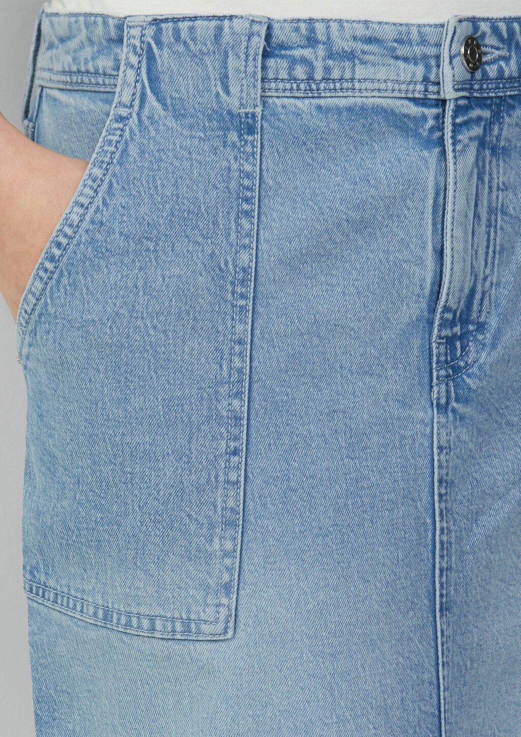 Denim-Midirock mit Schlitz