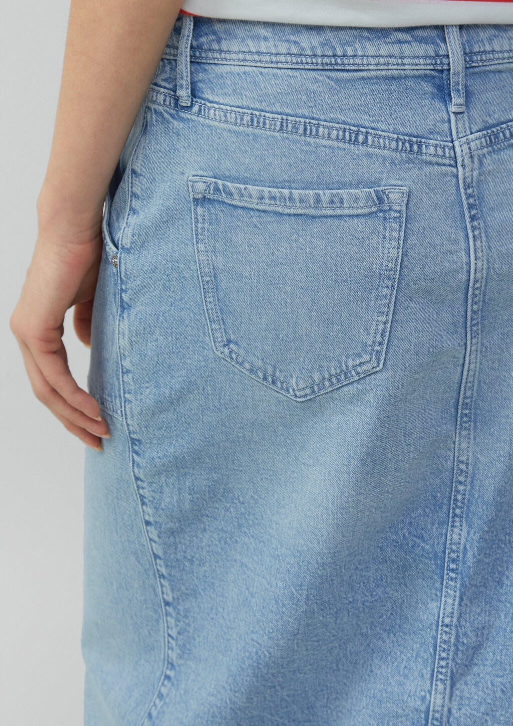 Denim-Midirock mit Schlitz