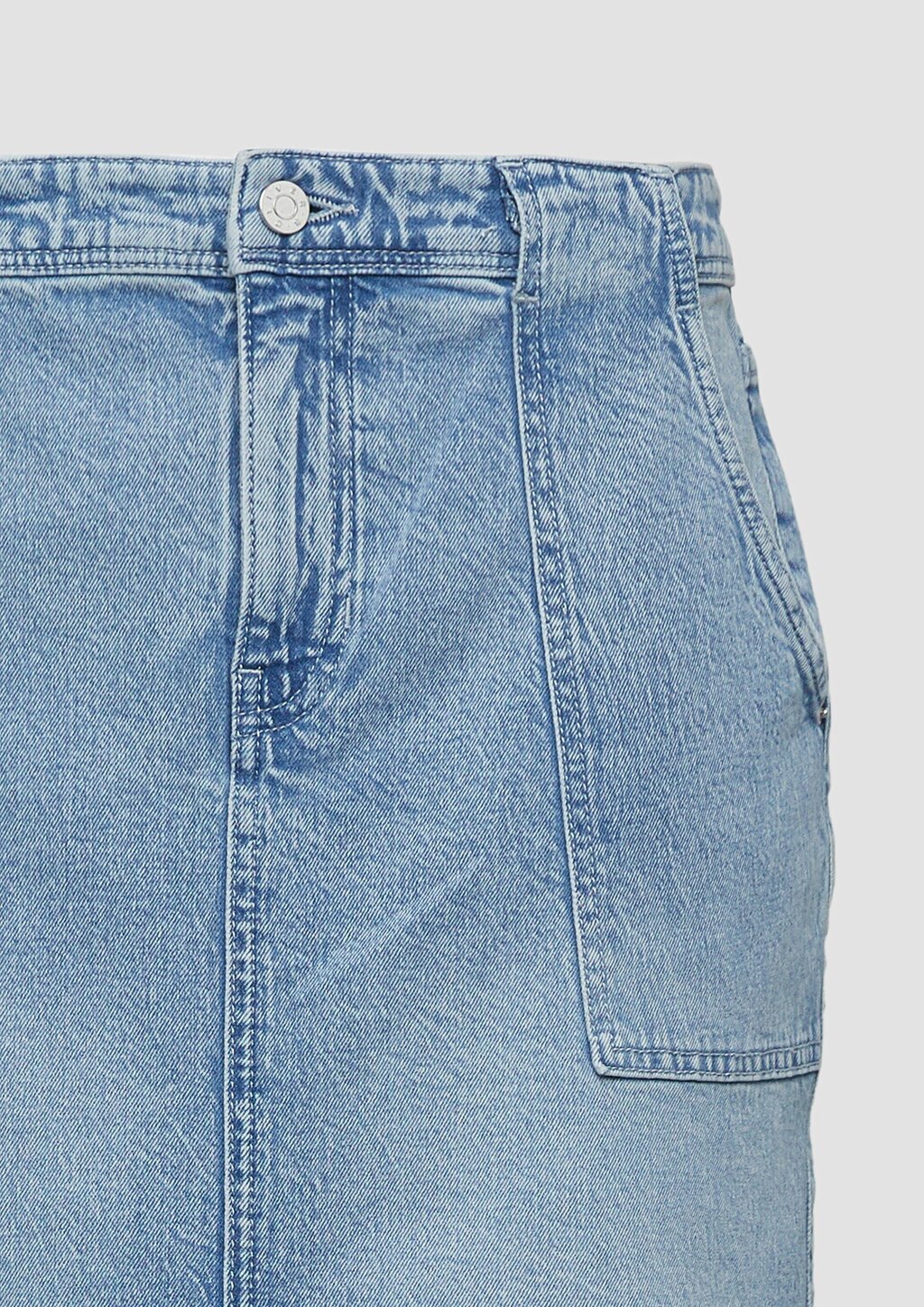 Denim-Midirock mit Schlitz