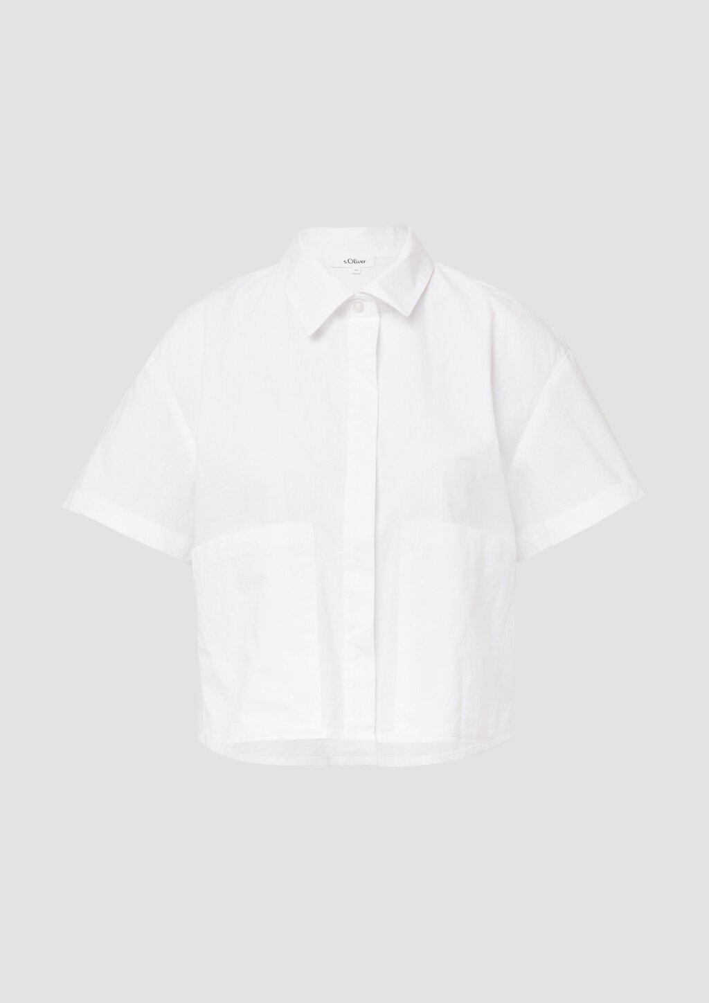 Verkürzte Hemdbluse im Relaxed Fit mit aufgesetzten Taschen