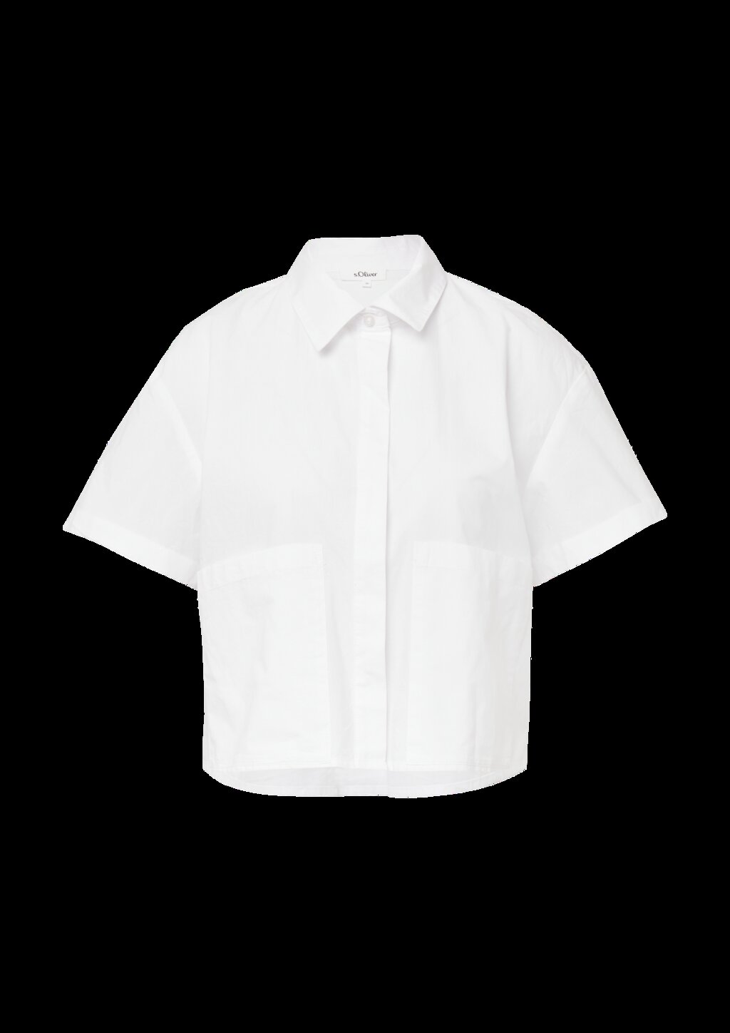 Verkürzte Hemdbluse im Relaxed Fit mit aufgesetzten Taschen