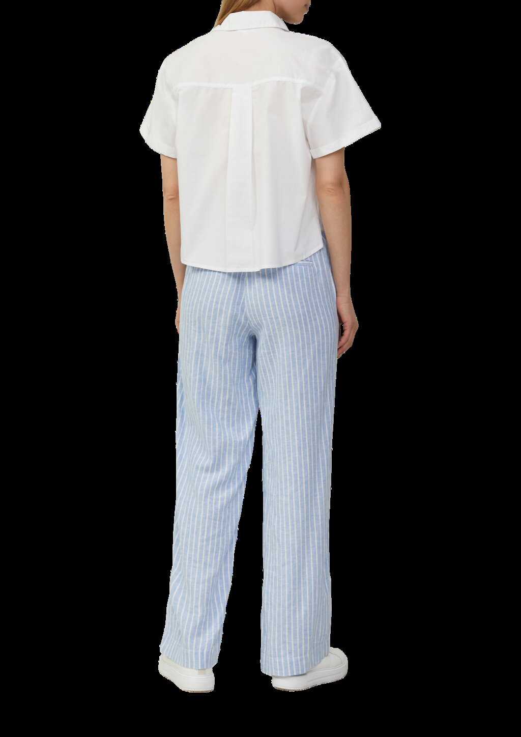 Verkürzte Hemdbluse im Relaxed Fit mit aufgesetzten Taschen