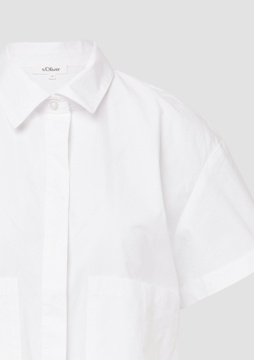 Verkürzte Hemdbluse im Relaxed Fit mit aufgesetzten Taschen