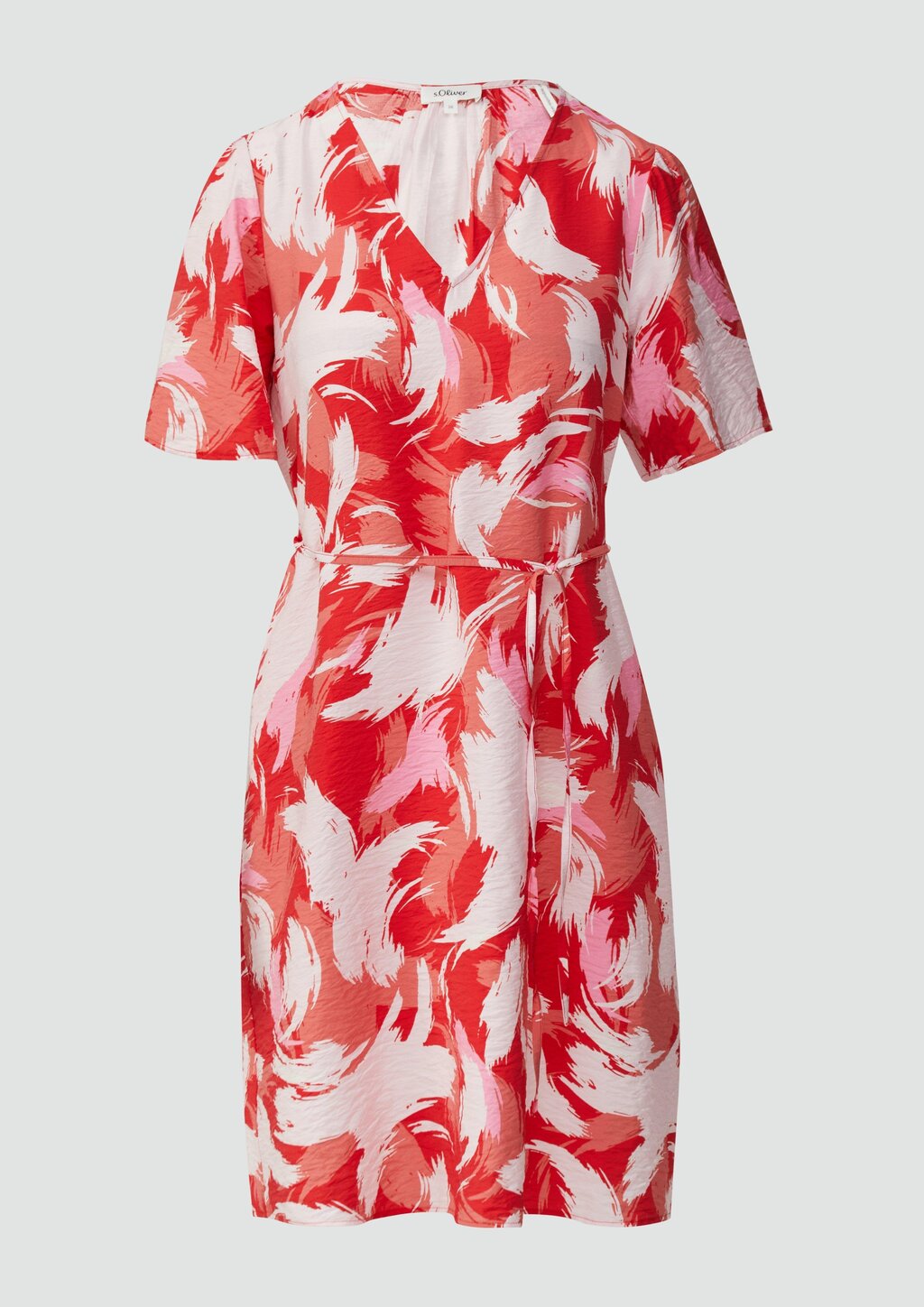 Kurzes Kleid aus Viskosemix mit Puffärmeln