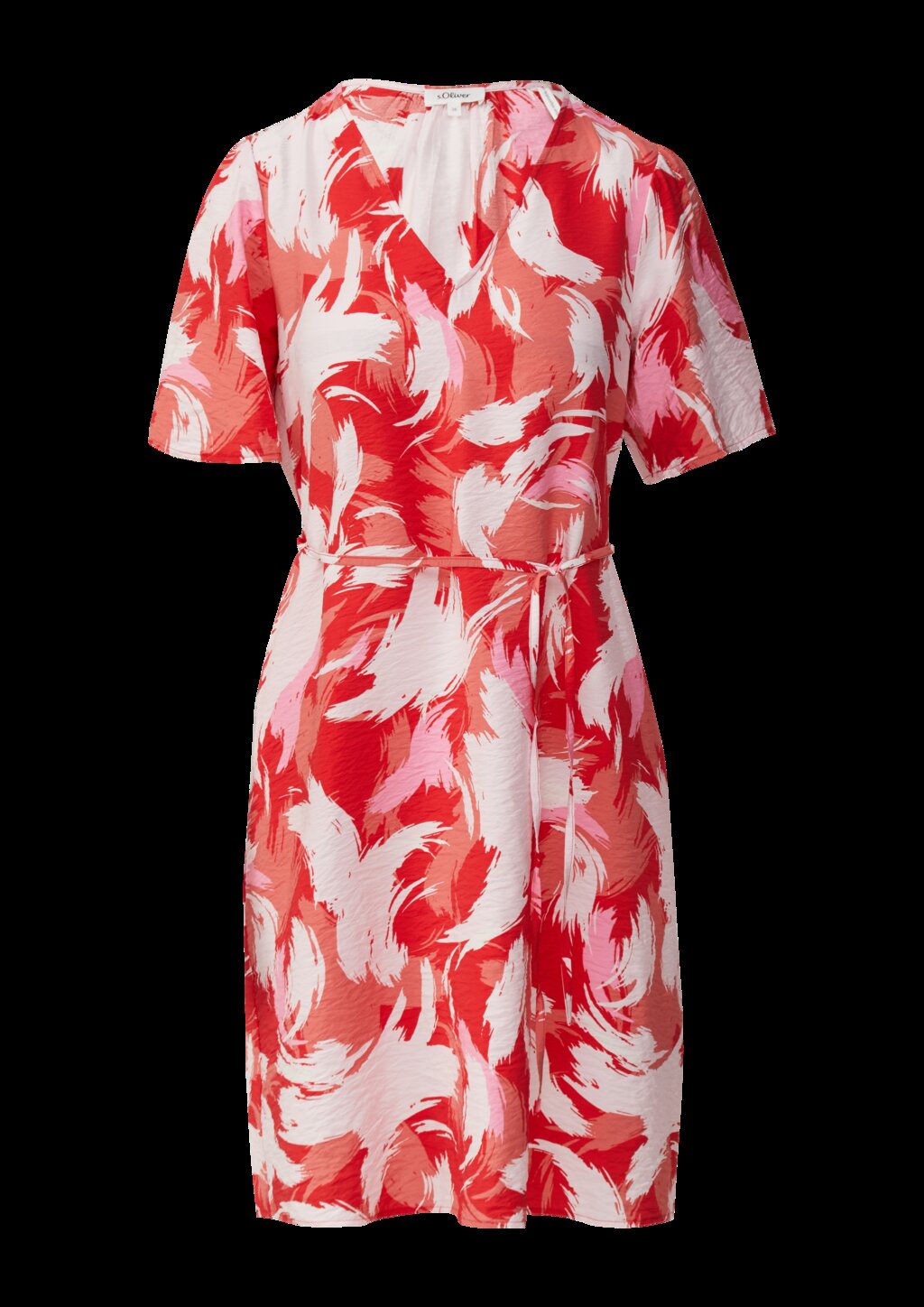 Kurzes Kleid aus Viskosemix mit Puffärmeln