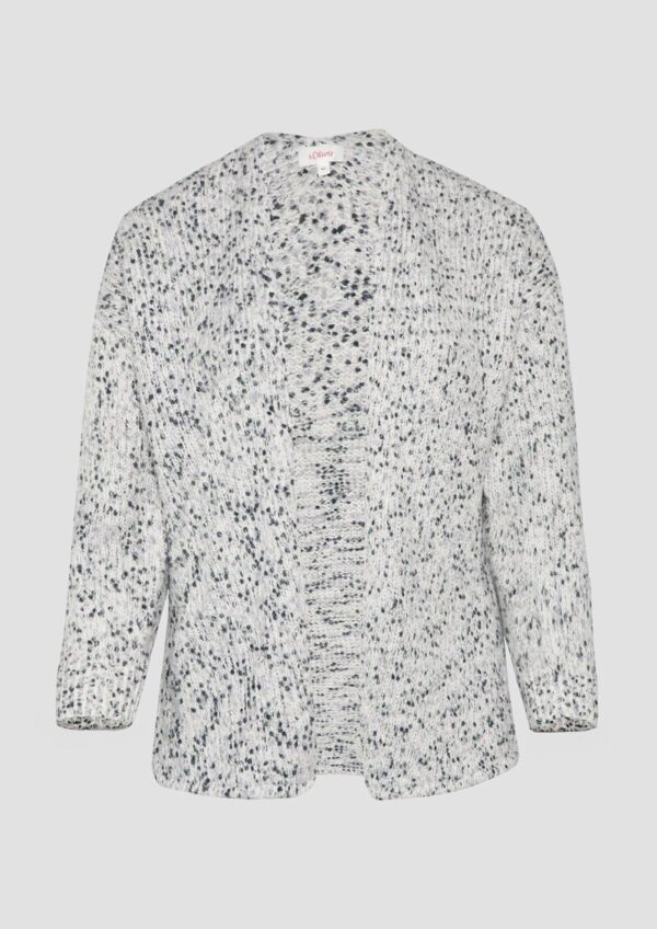 Melierter Cardigan mit weiten Ärmeln im Relaxed Fit