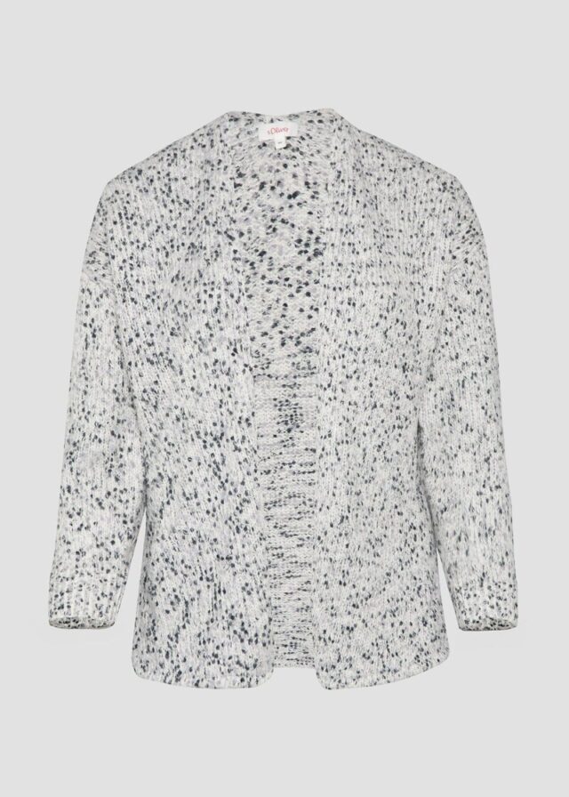 Melierter Cardigan mit weiten Ärmeln im Relaxed Fit