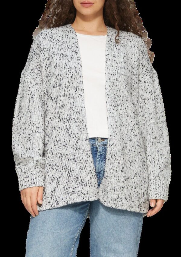 Melierter Cardigan mit weiten Ärmeln im Relaxed Fit