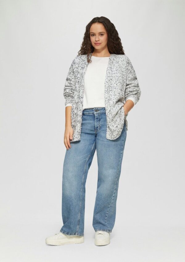 Melierter Cardigan mit weiten Ärmeln im Relaxed Fit